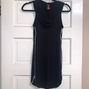 🔸 Sporty hooded side stripe bubble hem mini dress NWT